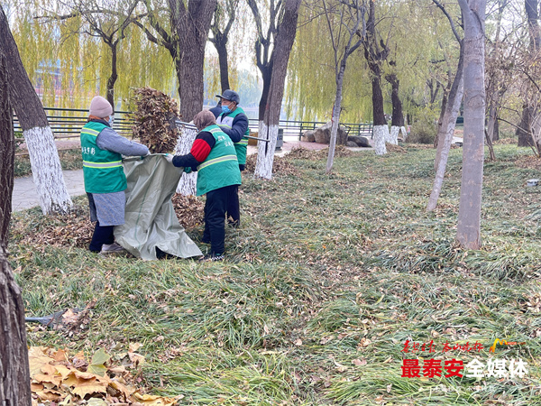 泰安“城市园丁”冬季精细管理营造舒适游园环境(图1)